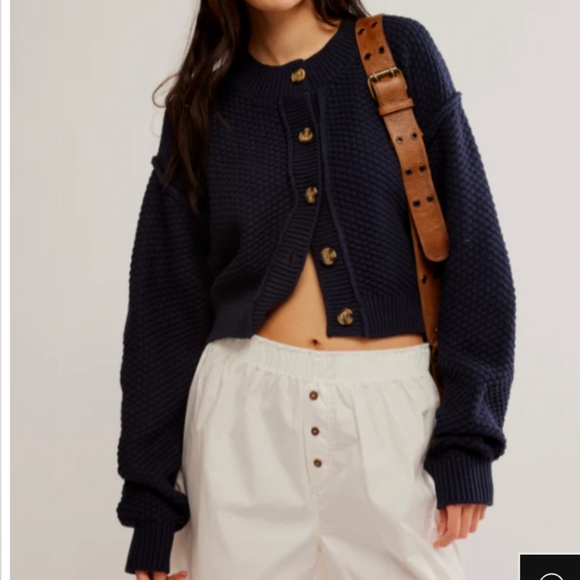 Free People Lila Cardigan in Sky Captain  XS NWT - Picture 3 of 13